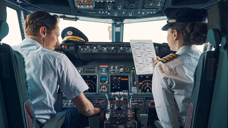Pilots in the cockpit