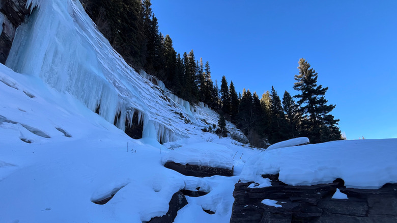 Frozen waterfalls on the Bear Creek Trail in Telluride