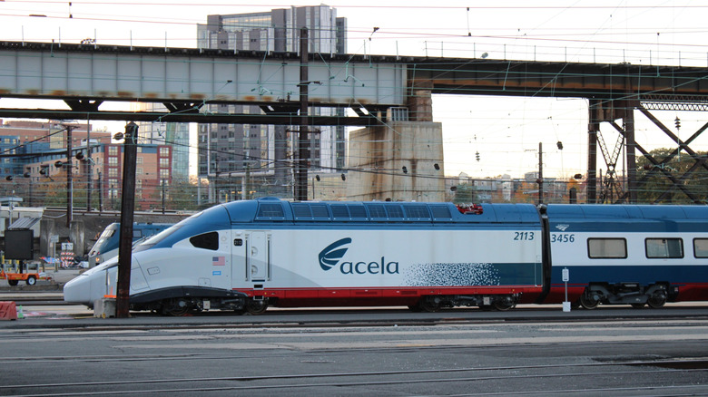 Amtrak train in Boston