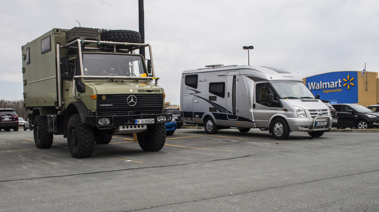Walmart parking lot with RVs