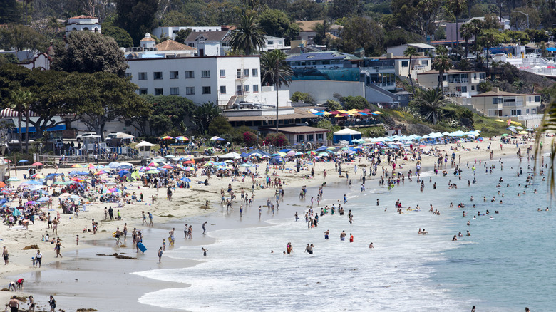 Crowds at Laguna Beach