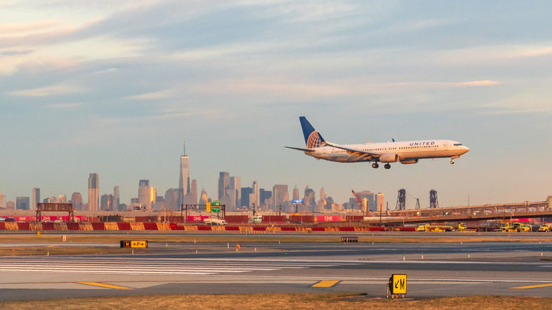 A United flight takes off from Newark Airport