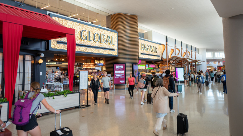 Dining and shops at Newark Liberty International Airport, Newark, New Jersey on June 13, 2026