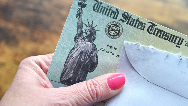 A check from the United States Treasury