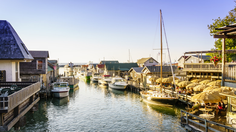 Sea shanties in the Historic Fishtown area of Leland, Michigan