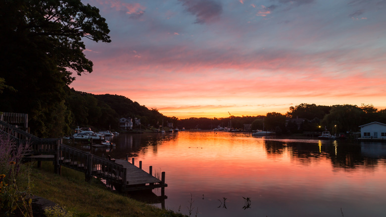 Sunset on the Kalamazoo River in Saugatuck, Michigan