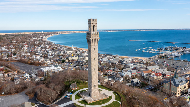Aerial view of Provincetown in Cape Cod