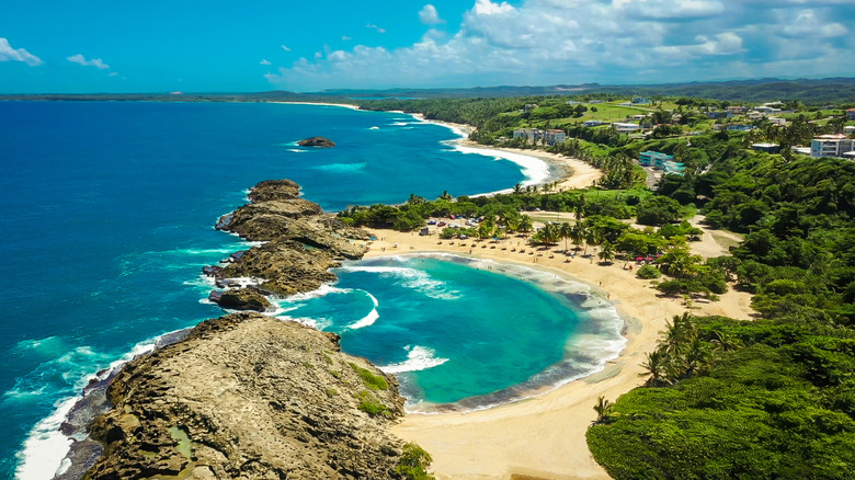 Aerial view of Mar Chiquita Beach, Puerto Rico