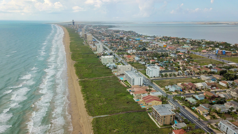 Aerial view of South Padre Island, Texas