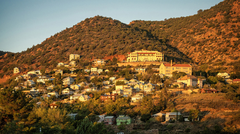 The town of Jerome clings to Mingus Mountain during an Arizona sunset