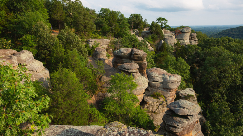 Rock formations of the Garden of the Gods in Shawnee National Forest in Illinois