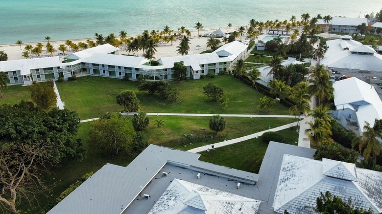 Aerial view of Viva Fortuna Beach Resort in the Bahamas