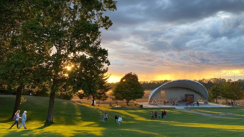 The prairie and amphitheater at Conner Prairie