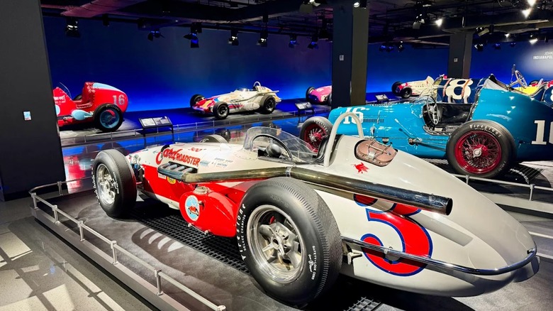 A car exhibit in the Indianapolis Motor Speedway Museum