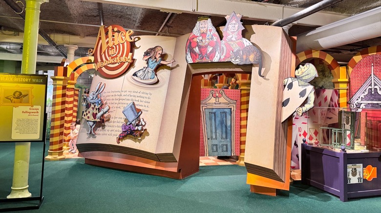 View of the "Alice in Wonderland" hedge maze at the Please Touch Museum