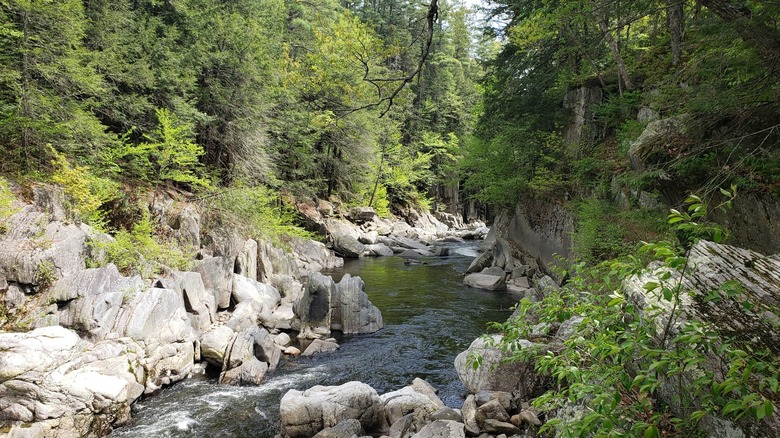 The Westfield River flowing through Chesterfield Gorge in Massachusetts