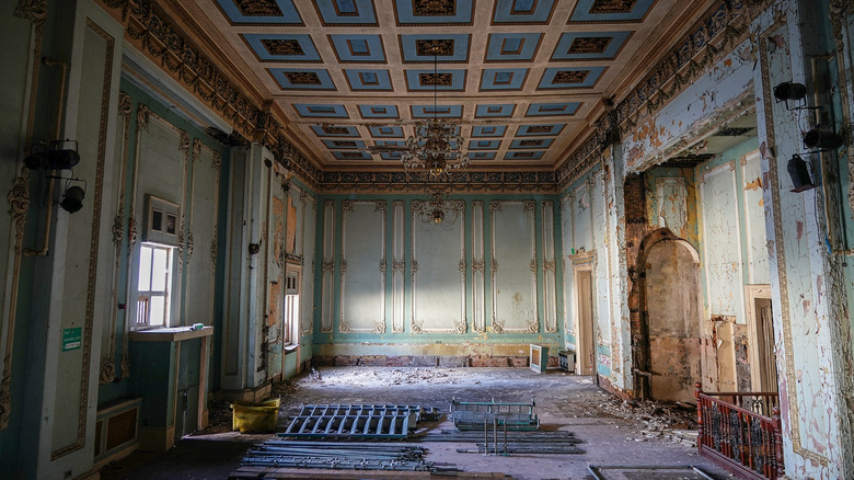 Inside the abandoned Wellington Rooms, Liverpool