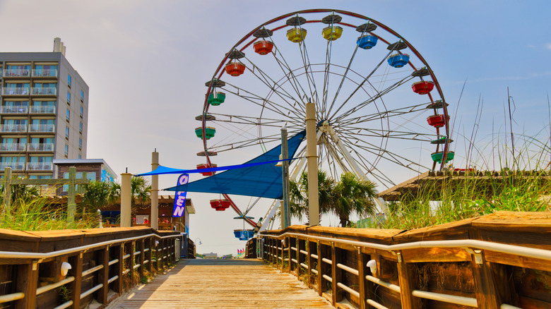 The Carolina Boardwalk with a view of the Ferris wheel