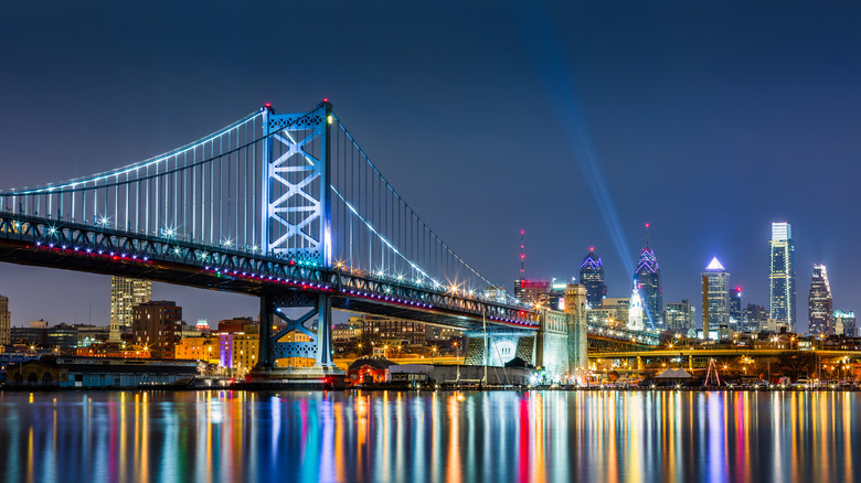 The Philly skyline at night