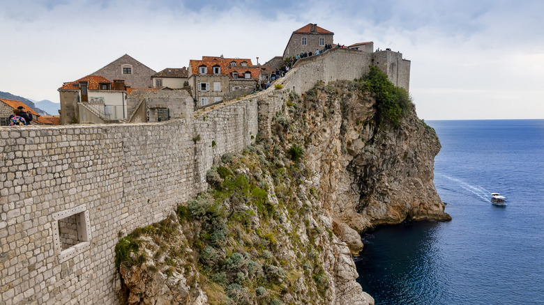 View of Dubrovnik's City Wall and coastline.