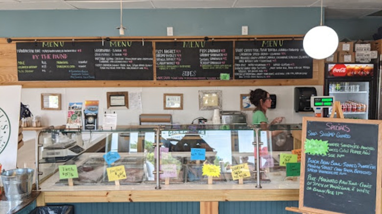 The counter at Greentail's Seafood Market and Kitchen in Nags Head, Outer Banks, North Carolina