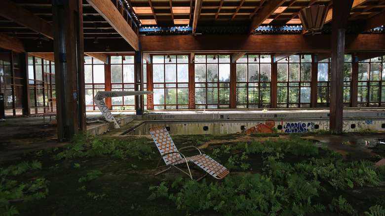 Pool at abandoned Grossinger's Resort