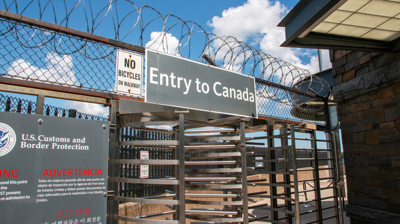 The U.S.- Canada border in Buffalo ,New York