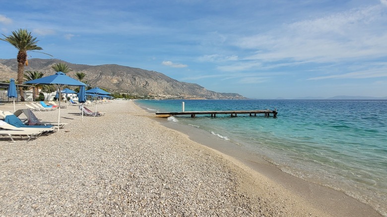 The beach at Comer Kinetta Beach in Kineta
