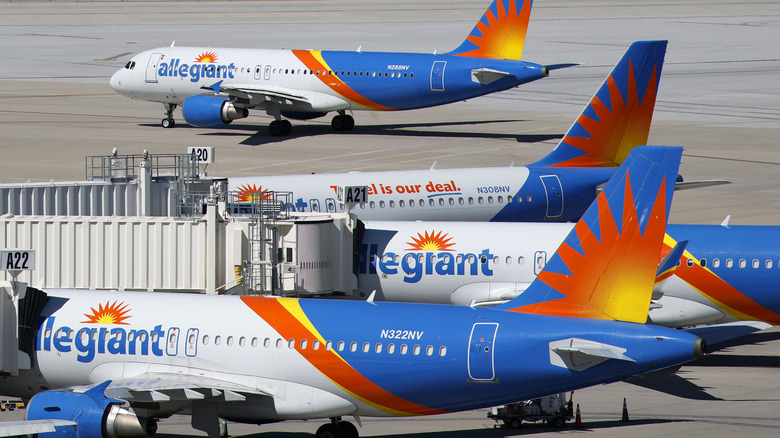 Allegiant Air planes at Harry Reid Airport in Las Vegas