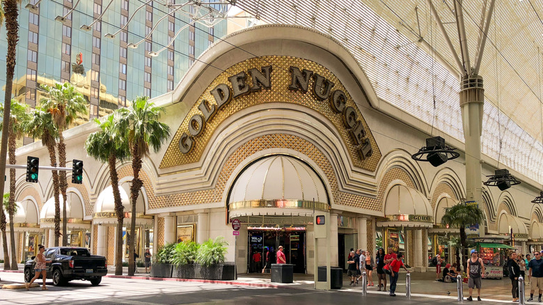 Exterior daytime view of the Golden Nugget hotel and casino on Fremont Street in Las Vegas