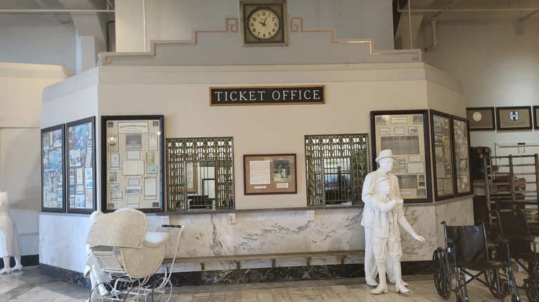An exhibit inside Galveston Railroad Museum