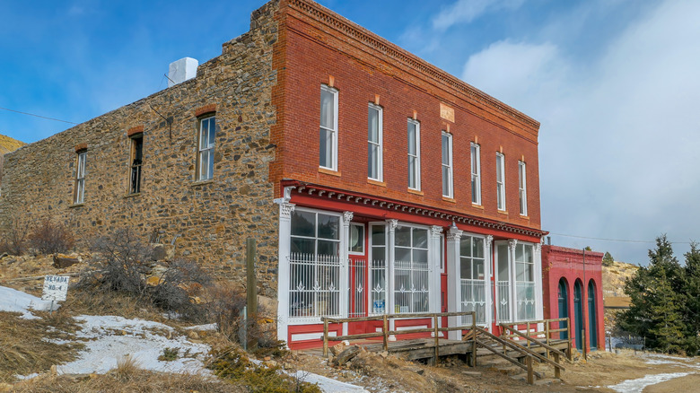 The brick-faced Masonic lodge at Nevadaville, Colorado