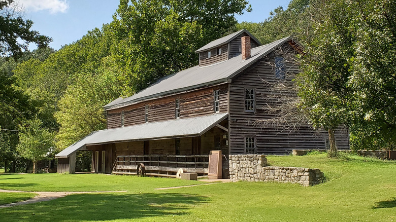 Restored grist mill at Jolly Mill Park in Missouri
