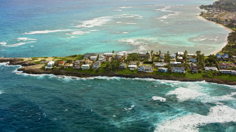 An aerial view of Laie