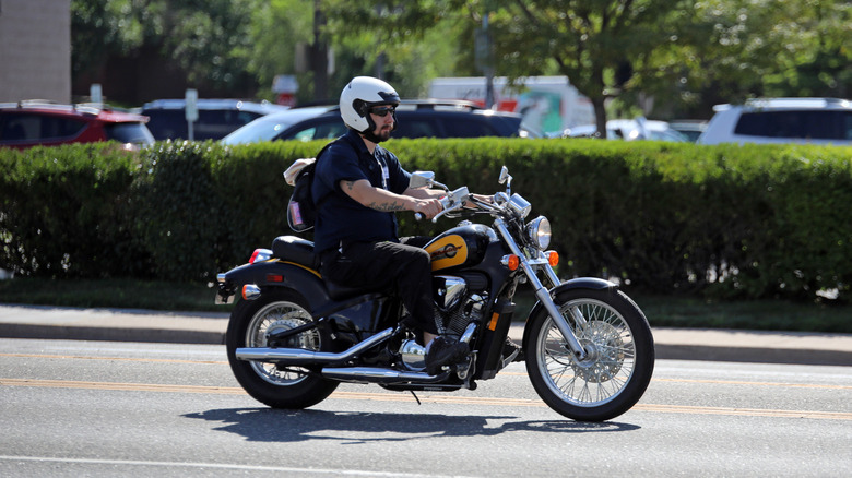 A motorcyclist in Denver