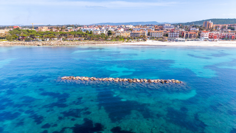 Aerial view of Lido di San Giovanni in Alghero
