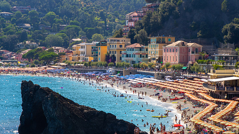 Umbrellas on the beach in Monterosso Al Mare