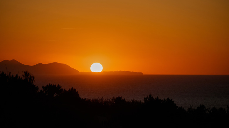 View of a sunset at the beach in Getxo, Basque Country
