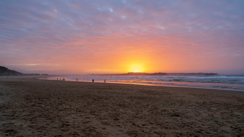 sunset on Loredo Beach in Cantabria