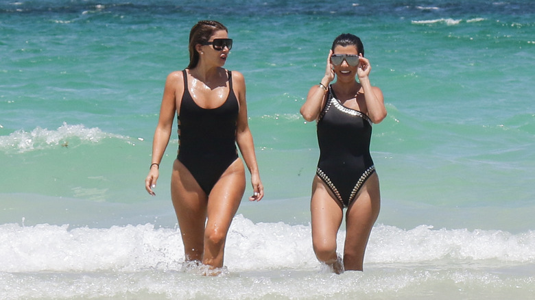 Kourtney Kardashian on a beach