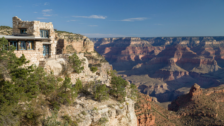 One of Grand Canyon Village's historic structures on the South Rim of the Grand Canyon in Arizona