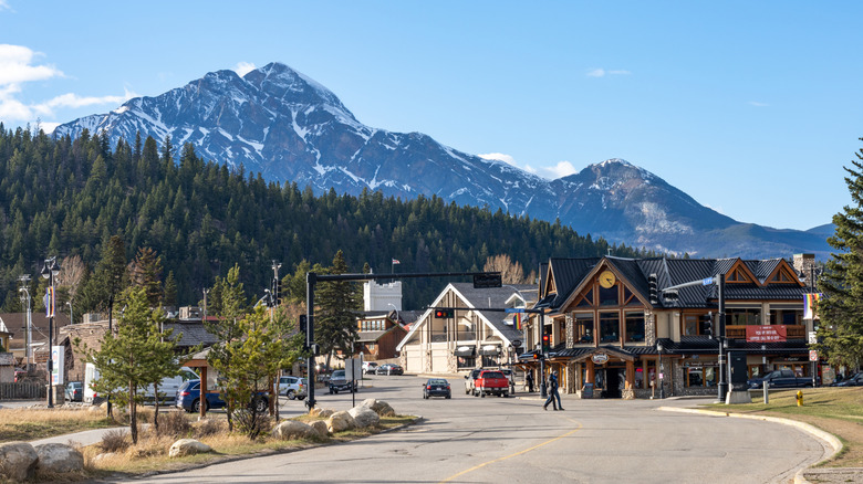 The scenic mountain town of Jasper inside Canada's Jasper National Park