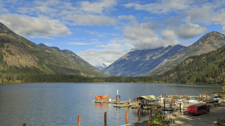 Docks at Stehekin, on Washington's scenic Lake Chelan in North Cascades National Park