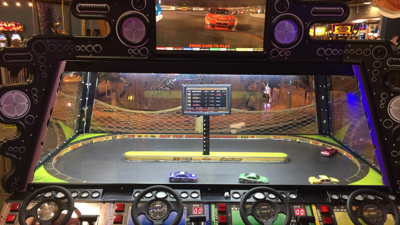 "NASCAR" game at the Tom Foolery arcade section of the Kalahari Resort in the Wisconsin Dells