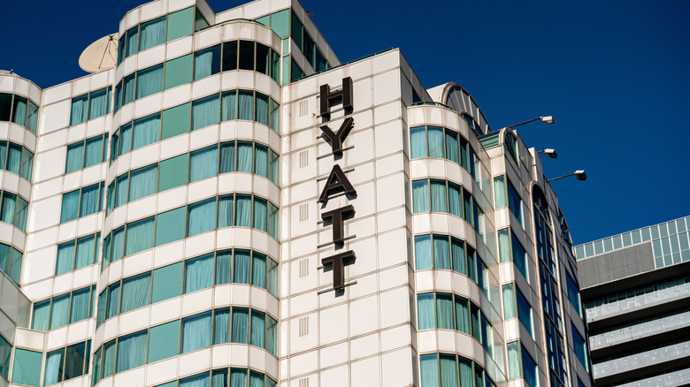 View of Hyatt Regency Hotel in downtown Toronto, Canada