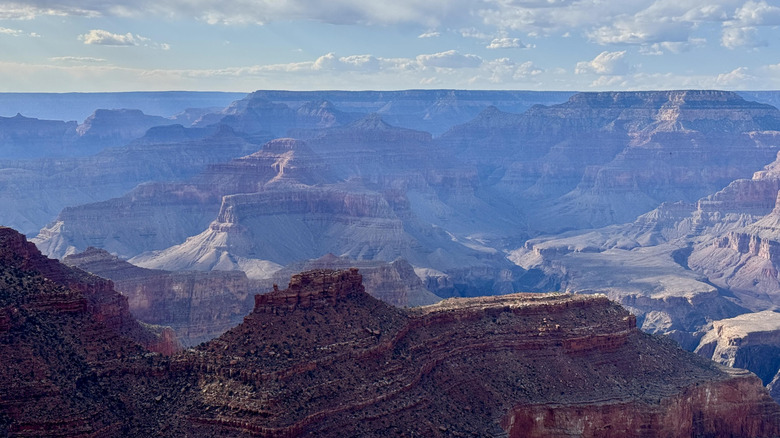 Aerial view of the massive scale of the Grand Canyon in Arizona, USA