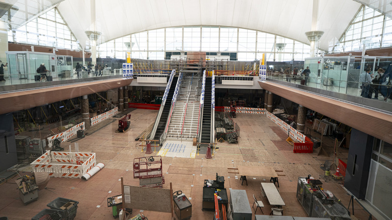 Construction from the Great Hall Program, near the ticketing and security area at Denver International Airport (DEN) on March 23, 2026