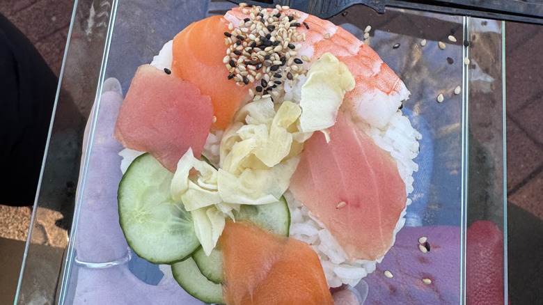 Close up view of the sushi donut at the EPCOT International Festival of the Arts