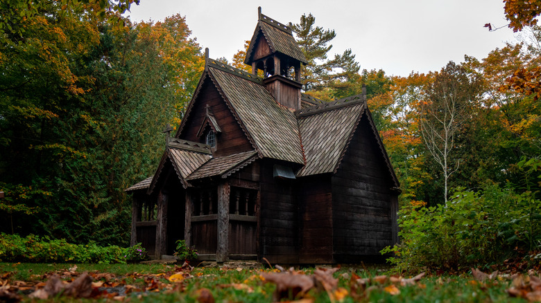 The Washington Island Stavkirke (Stave Church) on Washington Island, Wisconsin