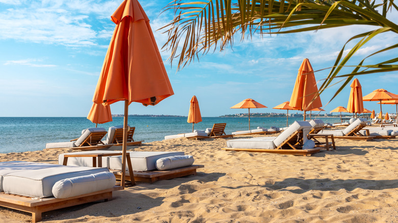 Beach chairs in Bulgaria